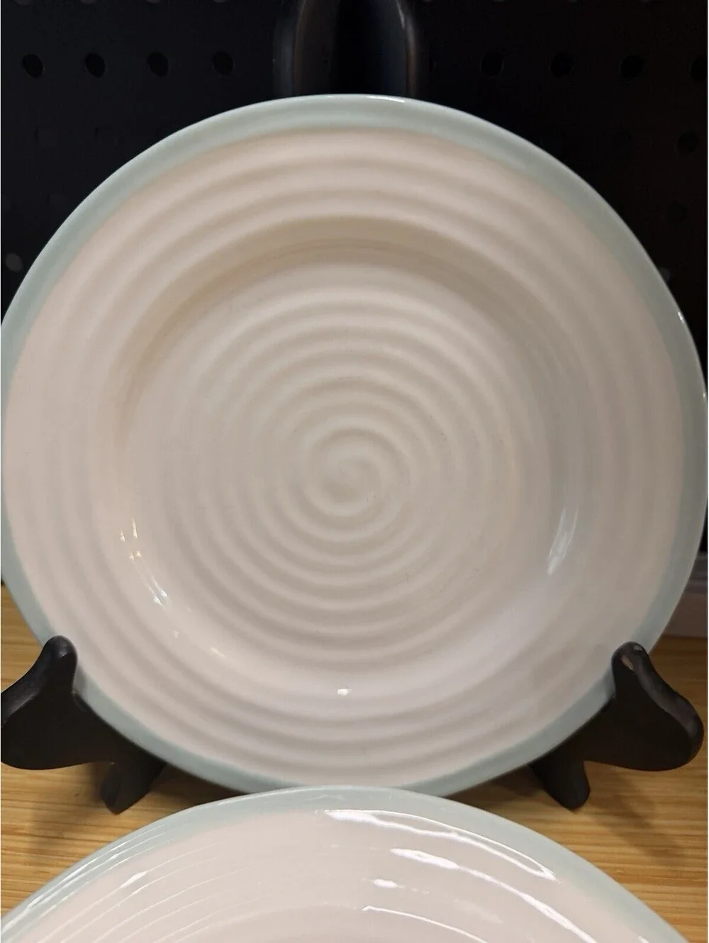 Portmeirion Sophie Conran White Teal Blue Jumbo Cup & 4 Saucers *